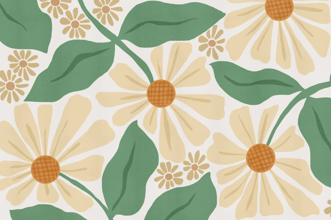 Large Daisy Flower Market Wallpaper Mural