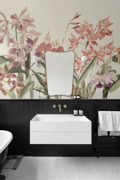 Neutral Botanical Elegance Floral Garden Mural