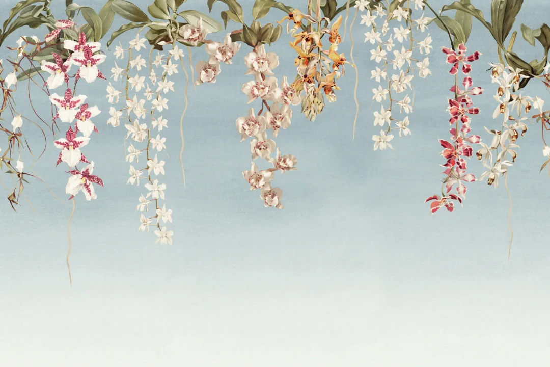Multicolor Floral Elegance Mural for a Serene Atmosphere