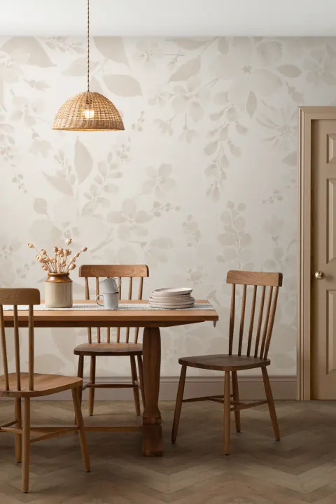Nøytral akvarell blomsterfototapet