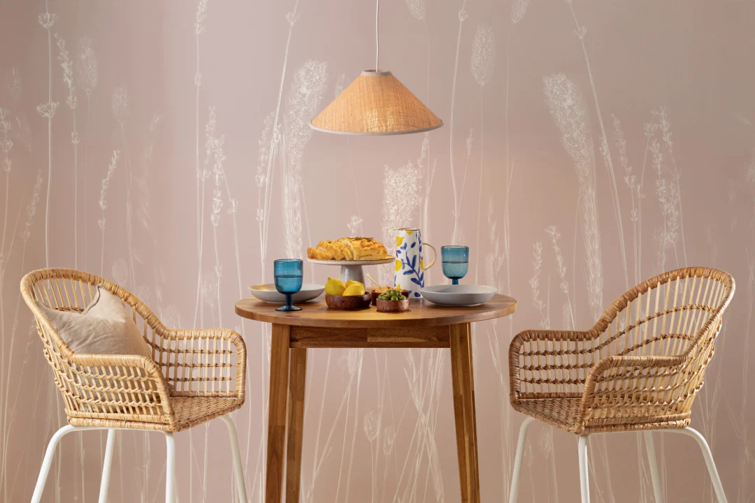Light Pink Dried Flowers Wall Mural