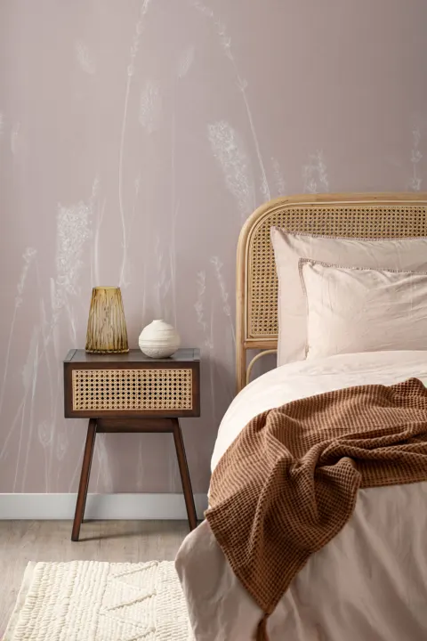 Light Pink Dried Flowers Wall Mural