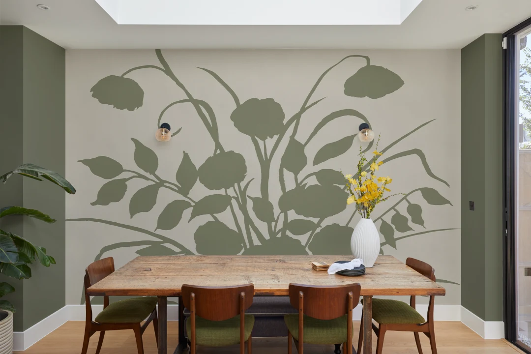 Green Artisan Botanical Design Contemporary Wall Mural