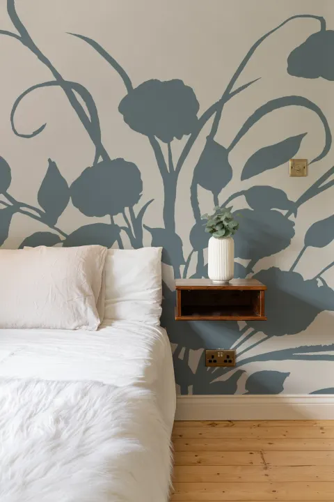 Murală florală Blue Botanical Elegance