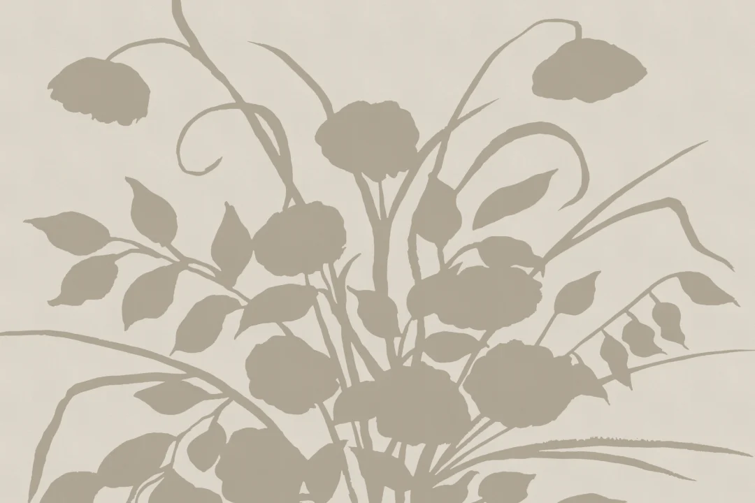 Beige Artisan's Garden Blumen Botanisch Fototapete