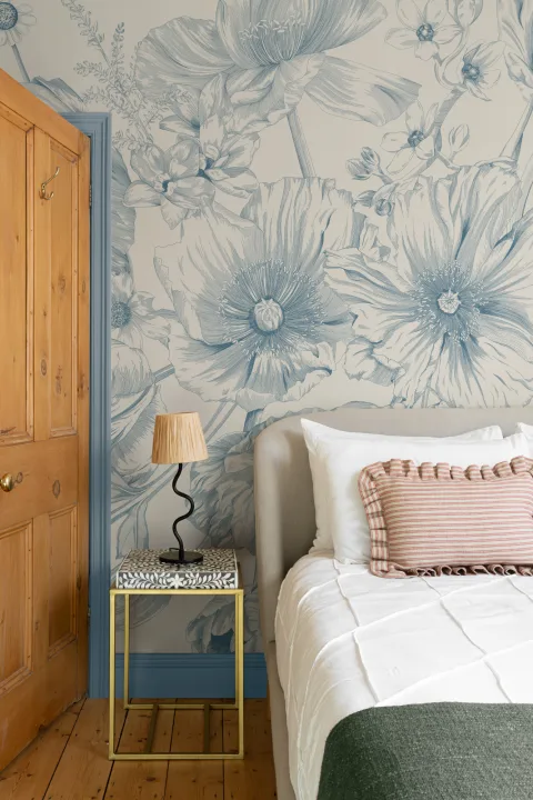 Albastru ilustrate florale buchet murale