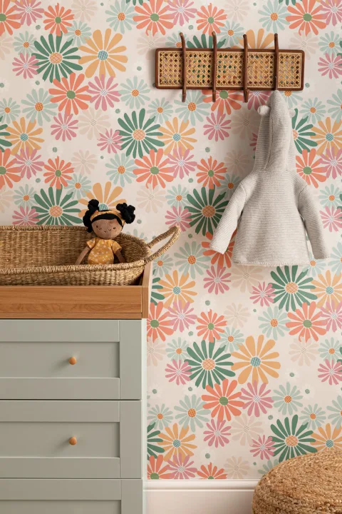 Big Bright Floral Wallpaper