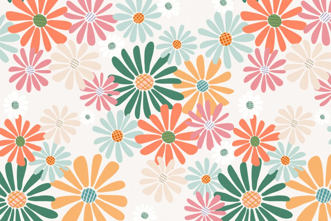 Big Bright Floral Wallpaper