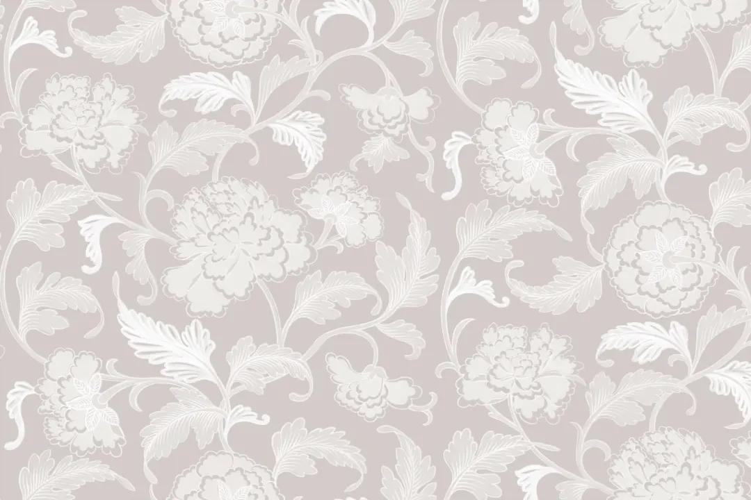 Peony Chinese Ornaments Illustrations Grey Wall Mural