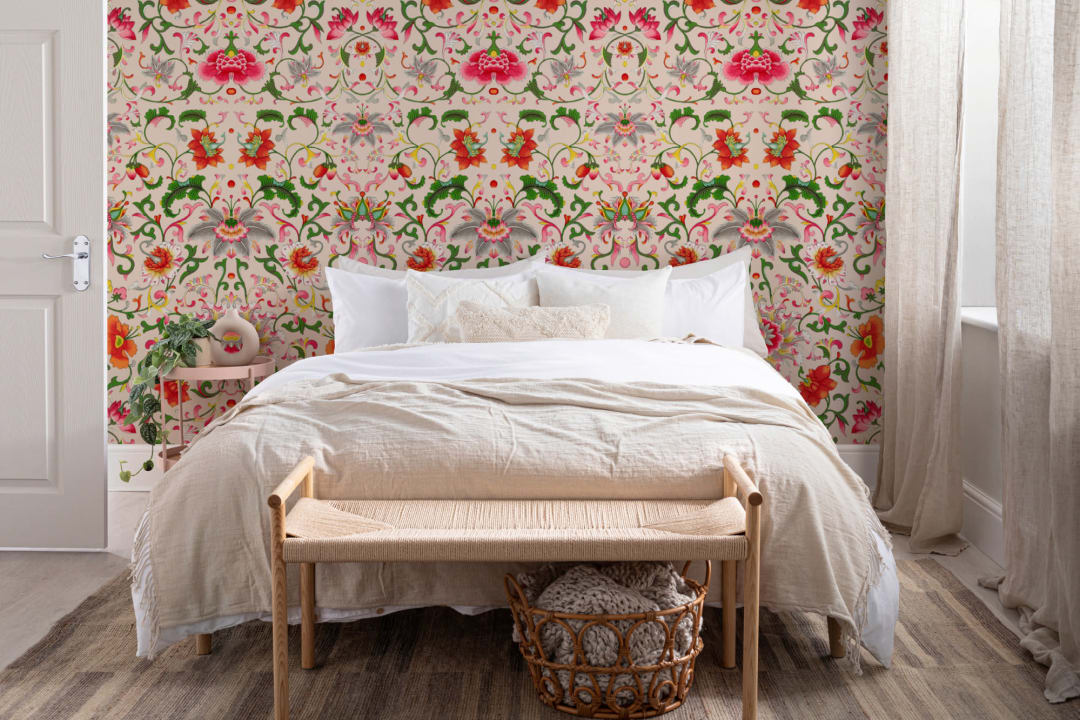 Owen Jones Chinese Ornaments Illustrations Beige Wall Mural