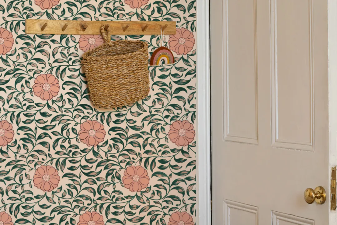 Owen Jones Peony Chinese Ornaments Illustrations Pink Wall Mural