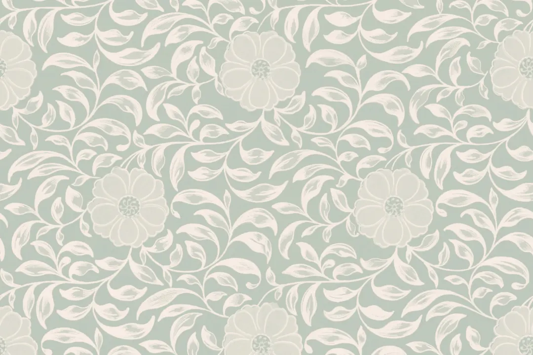Owen Jones Peony Chinese Ornaments Illustrations Green Wall Mural