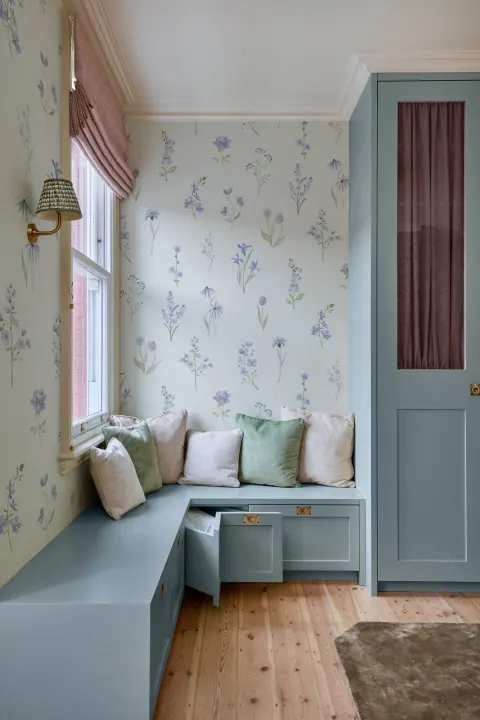 Murales de papel pintado Floral Soft Blue Harmony para espacios serenos