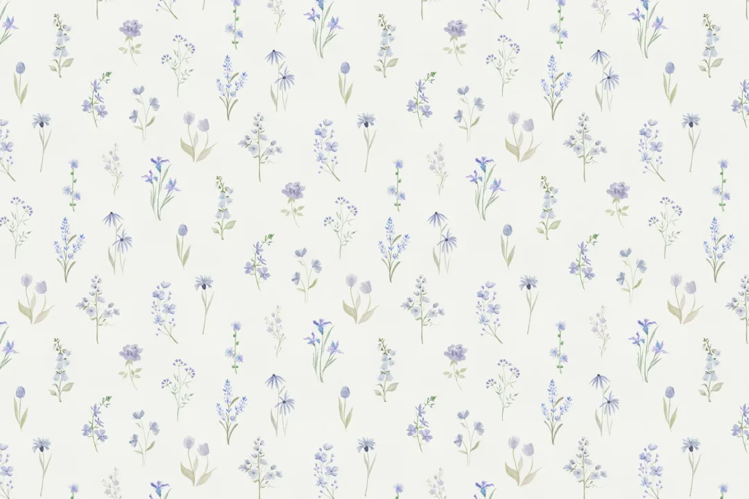 Murales de papel pintado Floral Soft Blue Harmony para espacios serenos