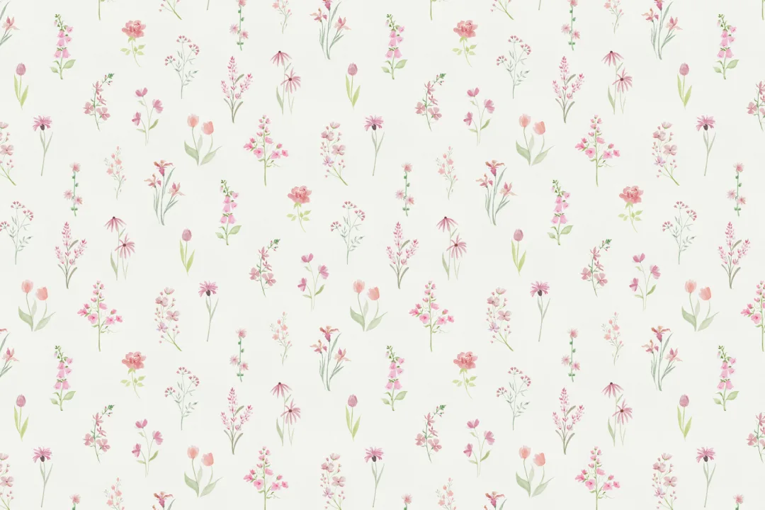 Pink Floral Bliss Pastel Wallpaper Mural
