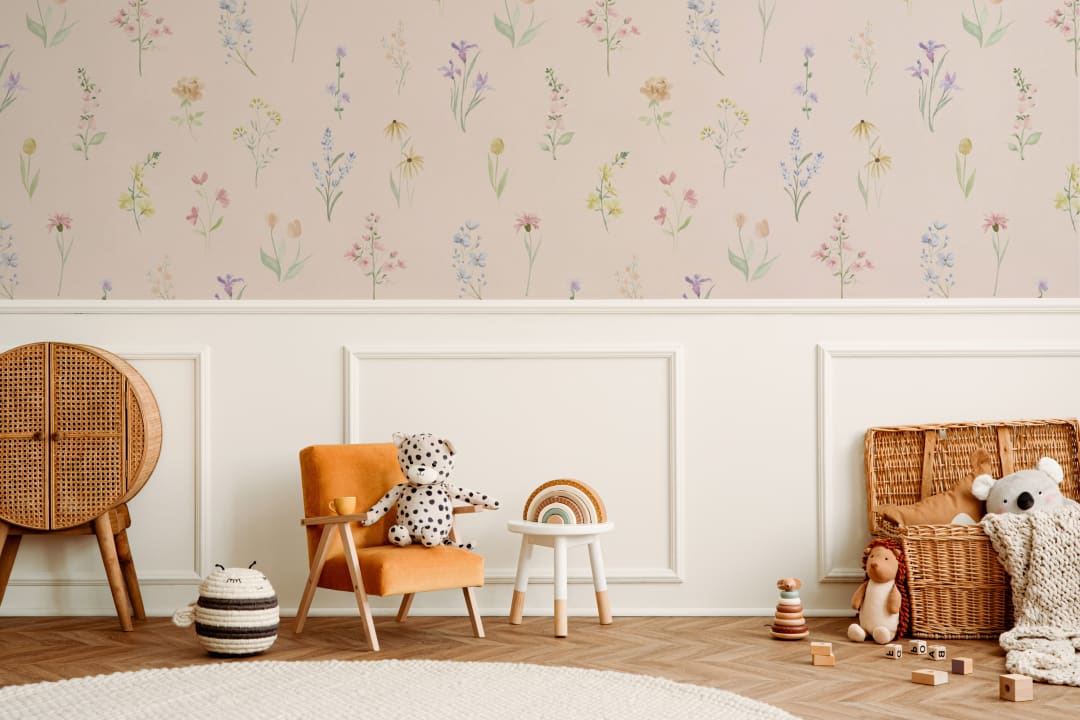 Multicolor Vintage Floral Wall Mural For Timeless Charm