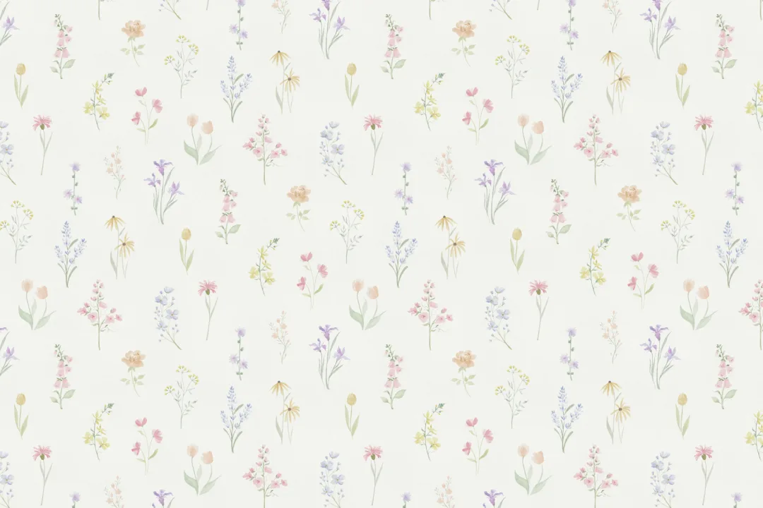 Multicolor Delicate Floral Pattern Mural For Tranquil Spaces