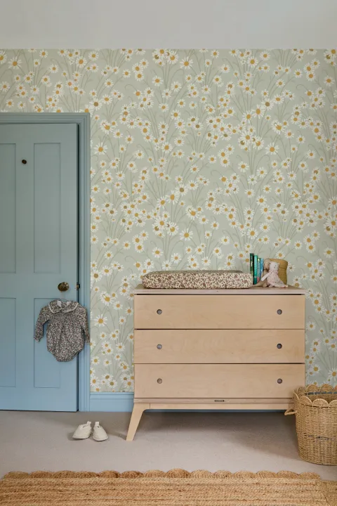 Sage Vintage Floral Botanical Wallpaper Mural