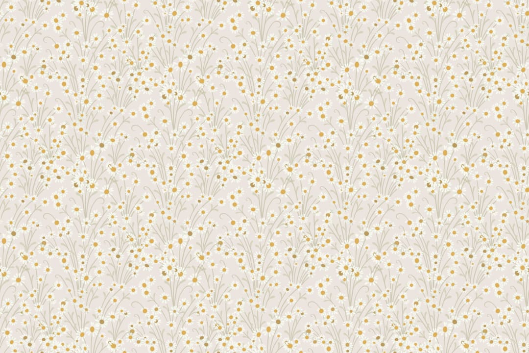 Mural floral vintage de flores silvestres beige para espacios serenos