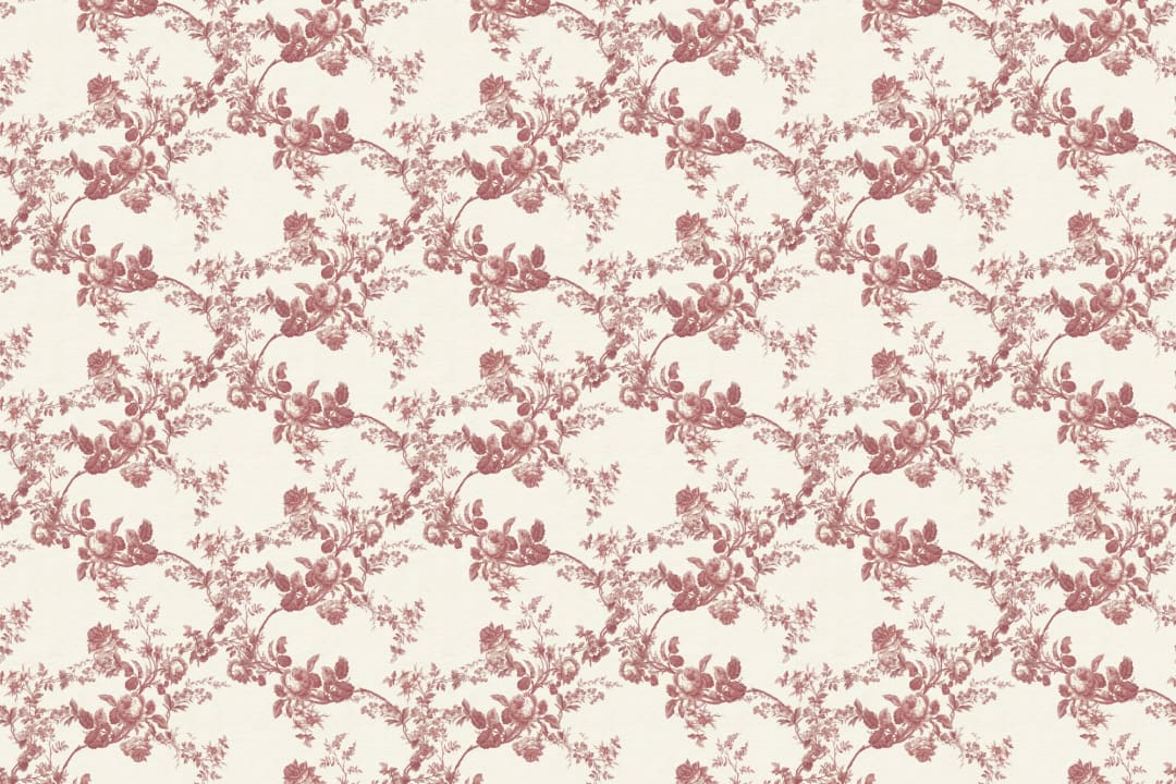 Murales de papel pintado con diseño floral vintage Rosetta Red