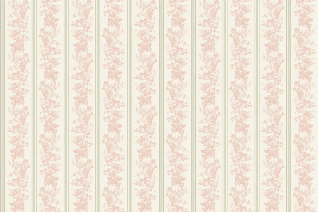Rosy Pink Vintage Floral Pattern Mural For Warm Elegance