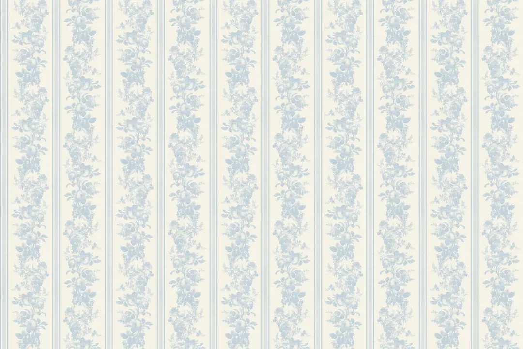 Mural de patrón floral vintage sofisticado en azul claro