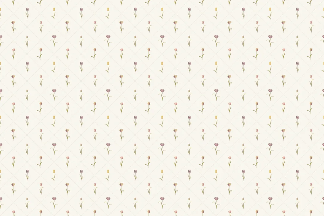 Mural vintage clásico floral en beige pastel