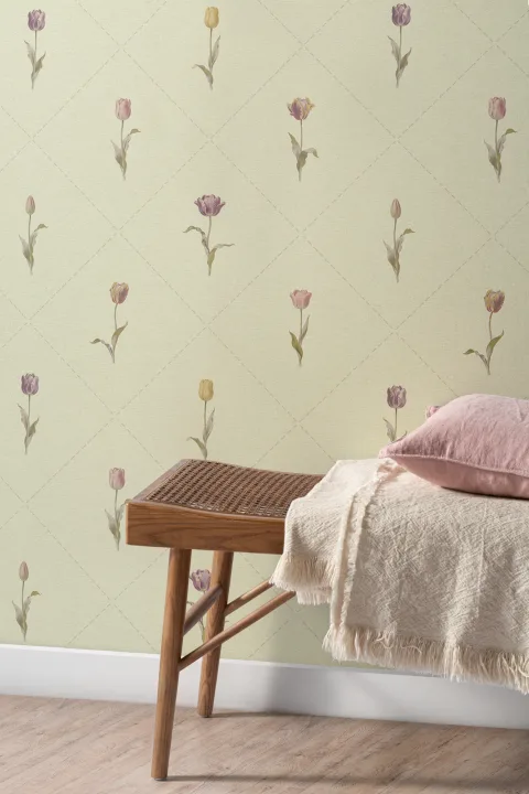 Multicolor Vintage Floral Kids' Pastel Pattern Mural