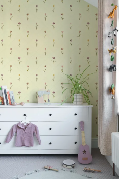 Multicolour Vintage Floral Kids Pastel Pattern Mural
