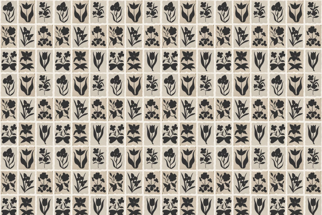 Carta da parati floreale nera in stile vintage che dona eleganza
