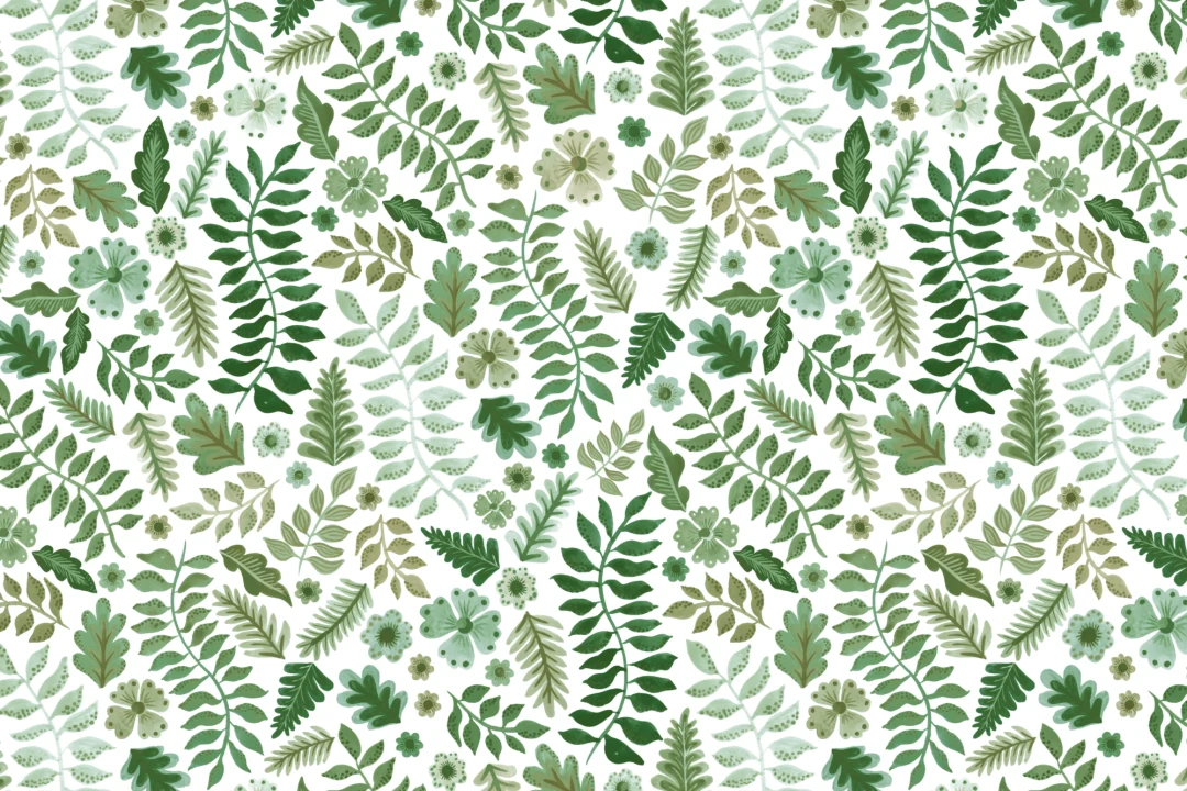 Papel Pintado Hoja Floral Verde