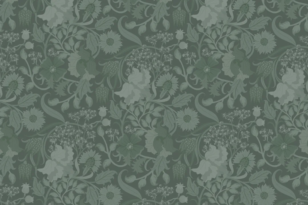 Papel pintado Floral de Cardo de la Antigua Esmeralda