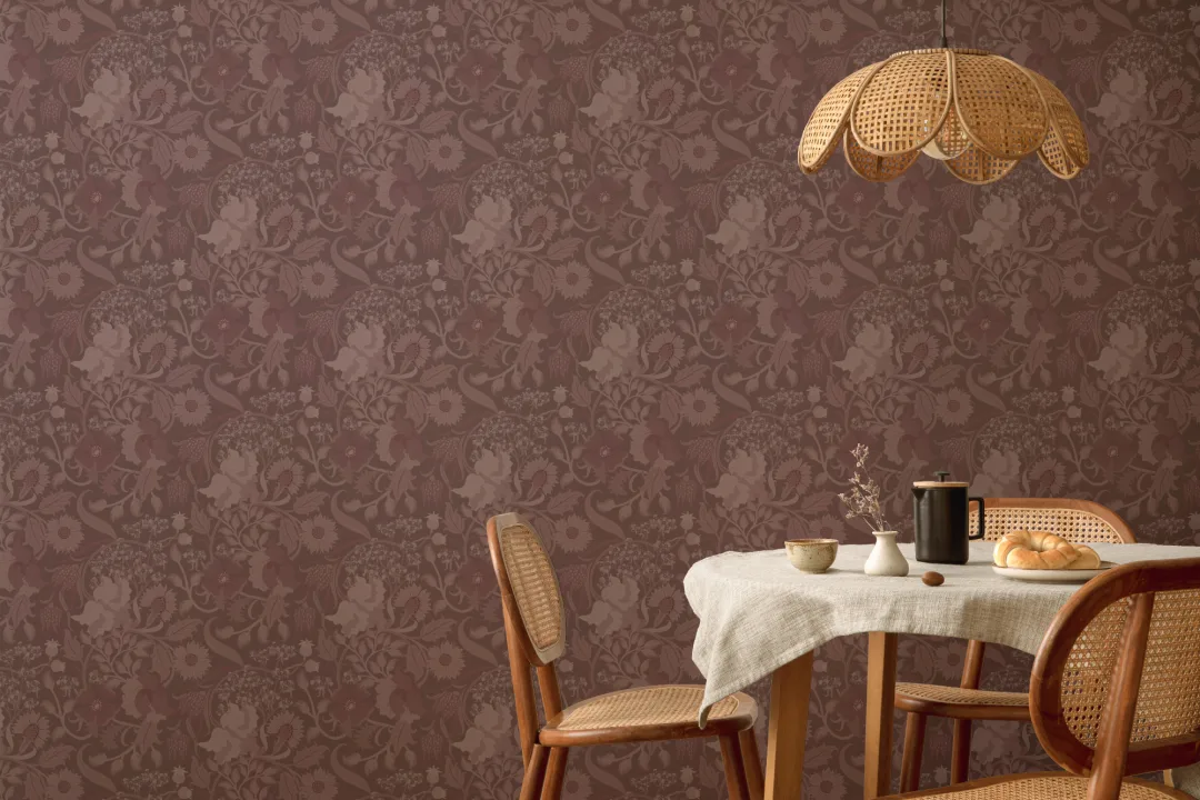 Plomme årgang Tistel Floral Tapet