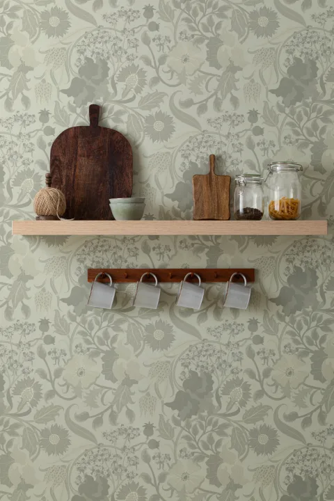 Green Heritage Thistle Floral Wallpaper