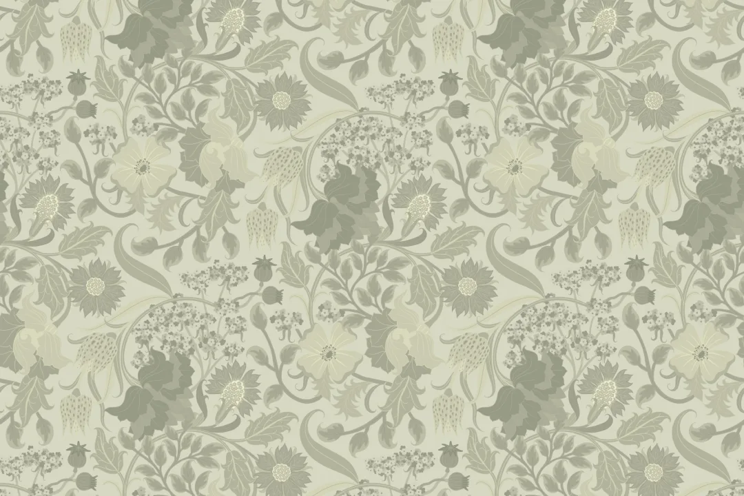 Green Heritage Thistle Floral Wallpaper