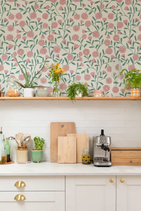 Pink Cute Ditsy Daisy Wallpaper