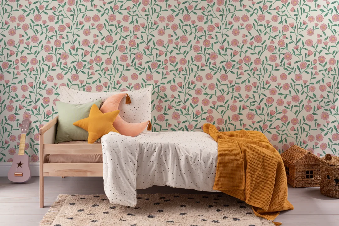 Pink Cute Ditsy Daisy Wallpaper