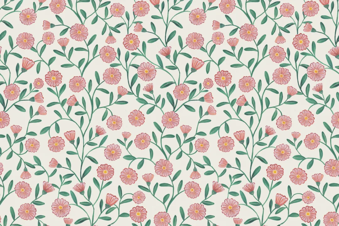 Pink Cute Ditsy Daisy Wallpaper