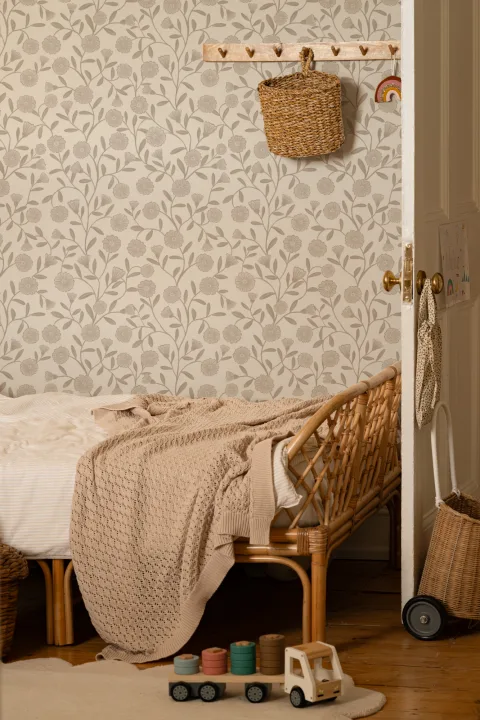Beige Cute Ditsy Daisy Wallpaper