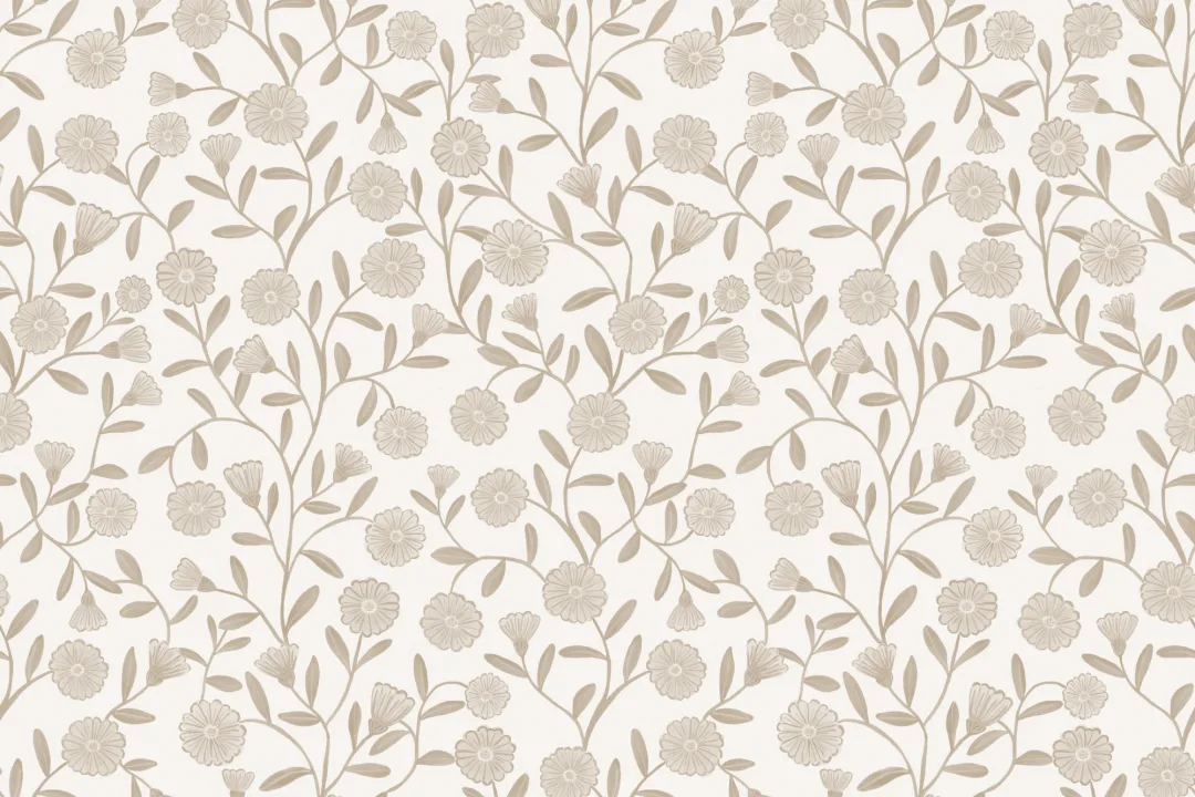Beige Cute Ditsy Daisy Wallpaper