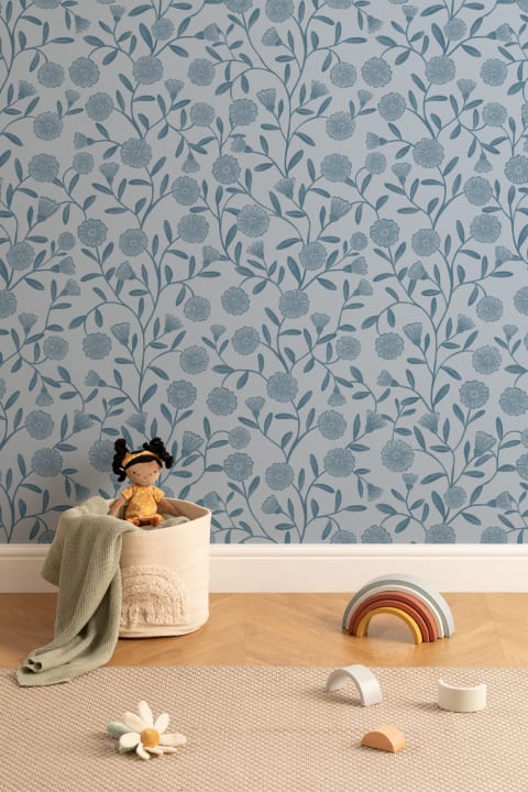 Blue Cute Ditsy Daisy Wallpaper