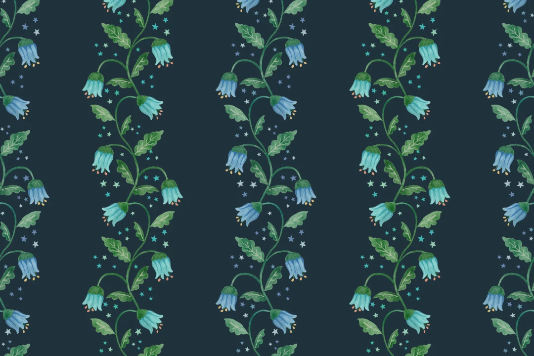 Papier peint Hyacinthe ondulé à rayures bleu foncé