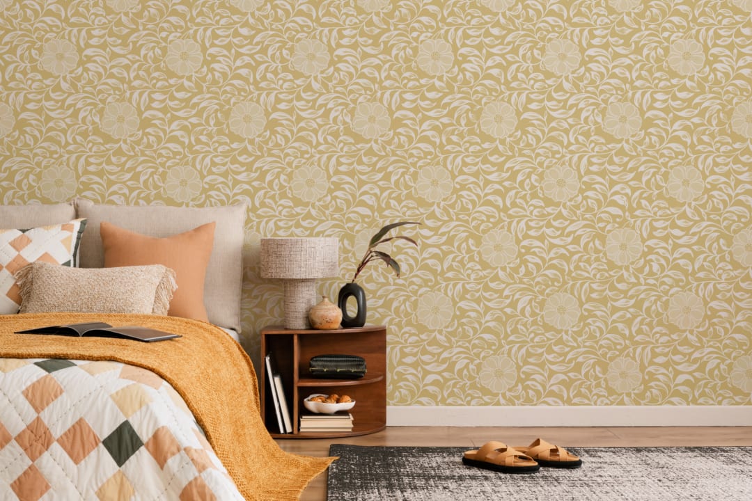 Yellow Owen Jones Peony Chinese Ornaments Illustrations Mural