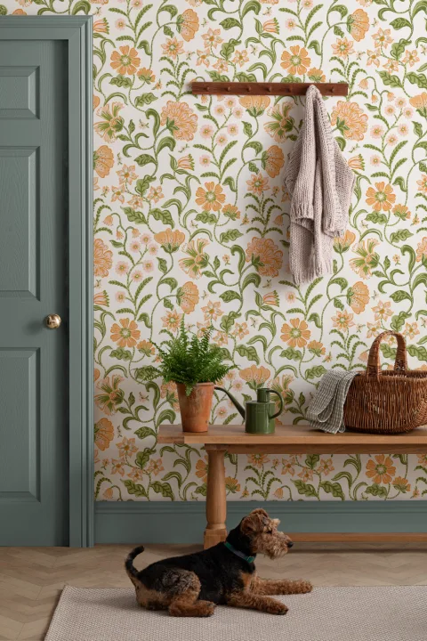 Papel pintado floral estilo multiindio