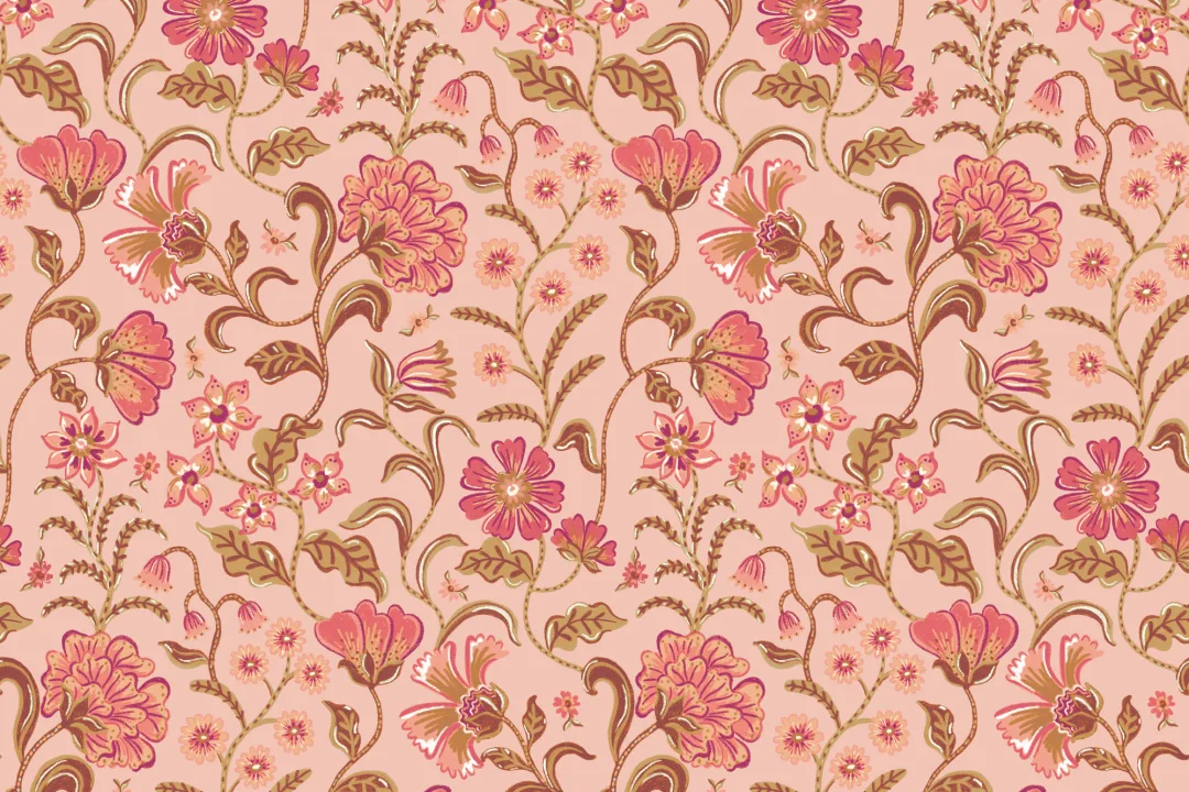 Pink Vintage Floral Wallpaper