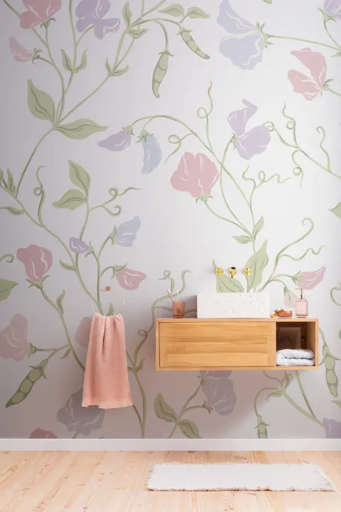 Mural de papel pintado Multi Sweet Pea Floral & Vines