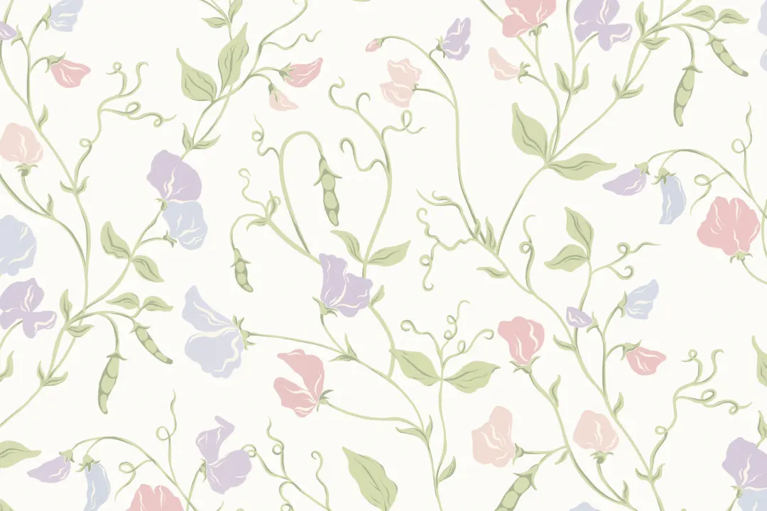 Carta da parati Multi Sweet Pea con fiori e viti