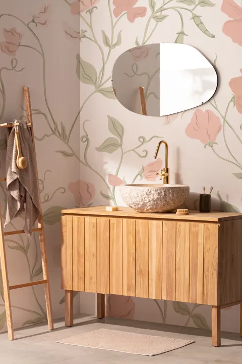 Mural de papel pintado Pink Sweet Pea Floral & Vines