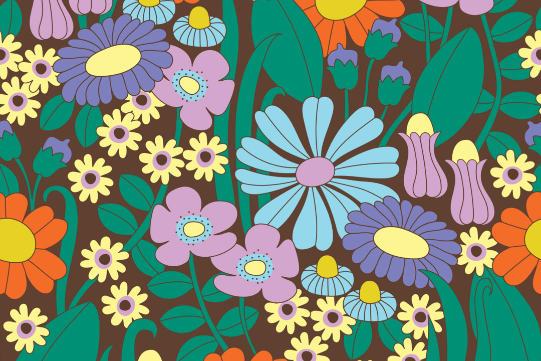 Elizabeth Olwen Groovy Meadow Multi Papier peint panoramique