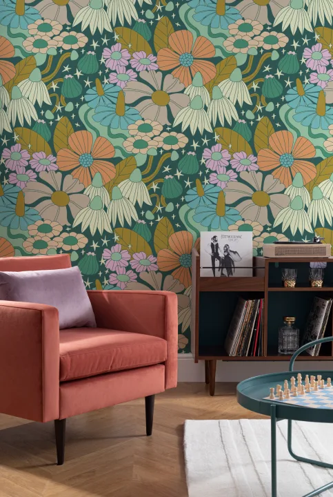 Elizabeth Olwen Cosmic Floral Multi Papier peint panoramique